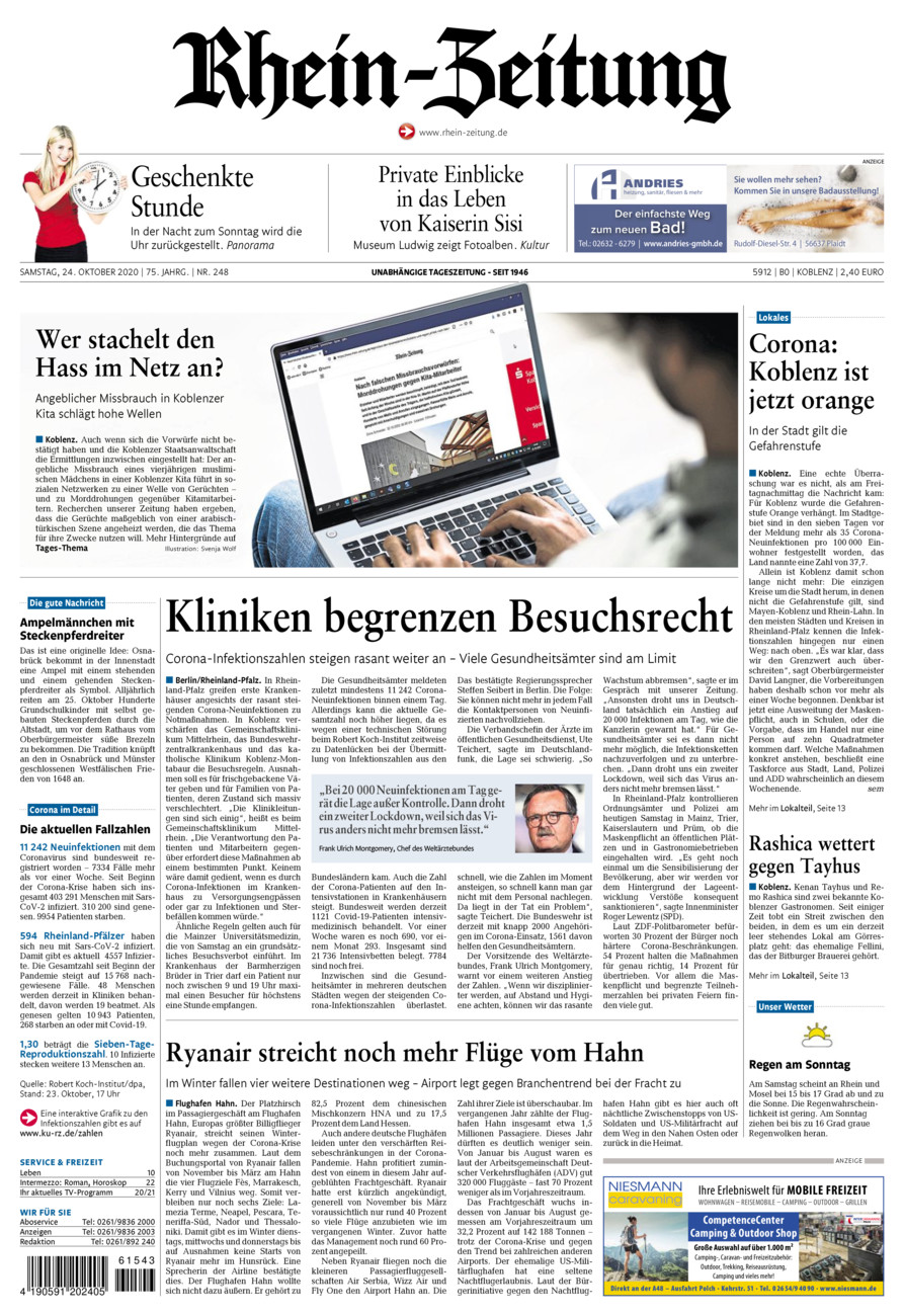 Rhein-Zeitung Koblenz & Region vom Samstag, 24.10.2020