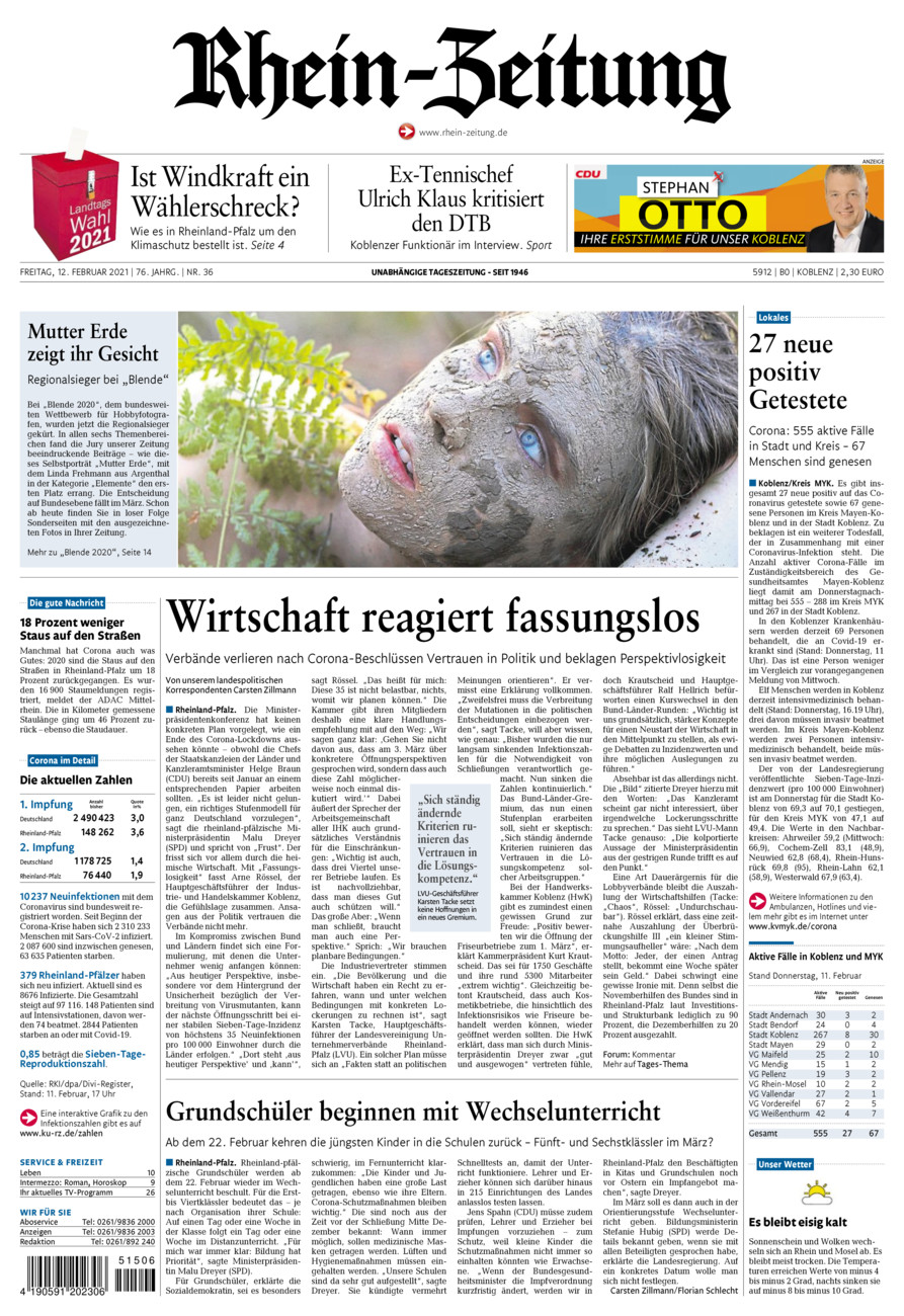Rhein-Zeitung Koblenz & Region vom Freitag, 12.02.2021