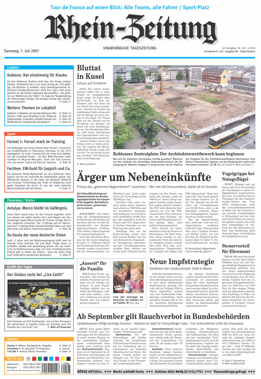 Rhein-Zeitung Koblenz & Region vom Samstag, 07.07.2007