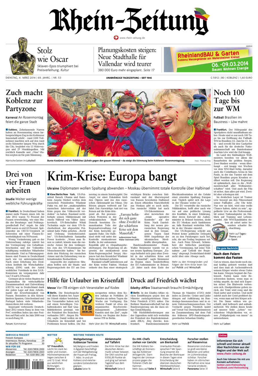 Rhein-Zeitung Koblenz & Region vom Dienstag, 04.03.2014