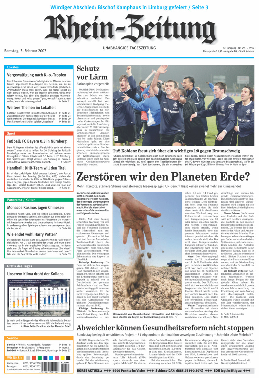 Rhein-Zeitung Koblenz & Region vom Samstag, 03.02.2007