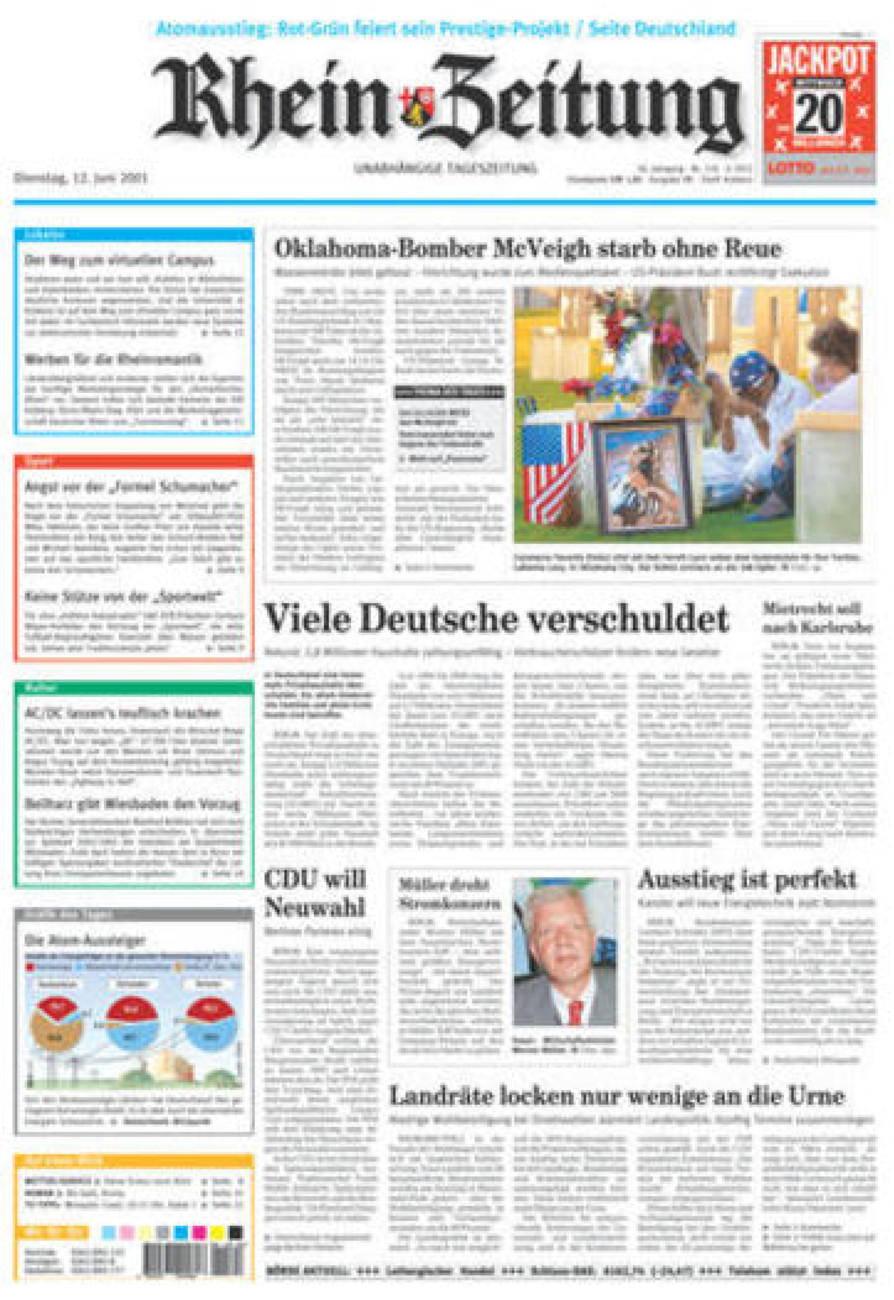 Rhein-Zeitung Koblenz & Region vom Dienstag, 12.06.2001