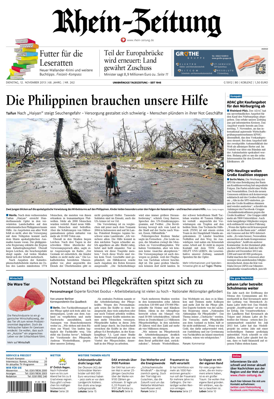 Rhein-Zeitung Koblenz & Region vom Dienstag, 12.11.2013