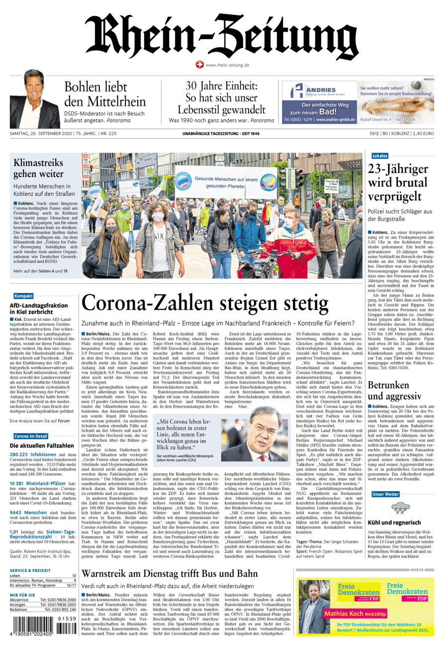 Rhein-Zeitung Koblenz & Region vom Samstag, 26.09.2020