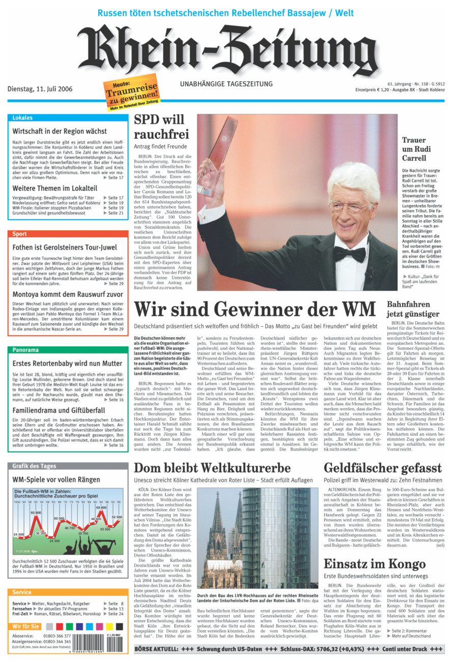 Rhein-Zeitung Koblenz & Region vom Dienstag, 11.07.2006