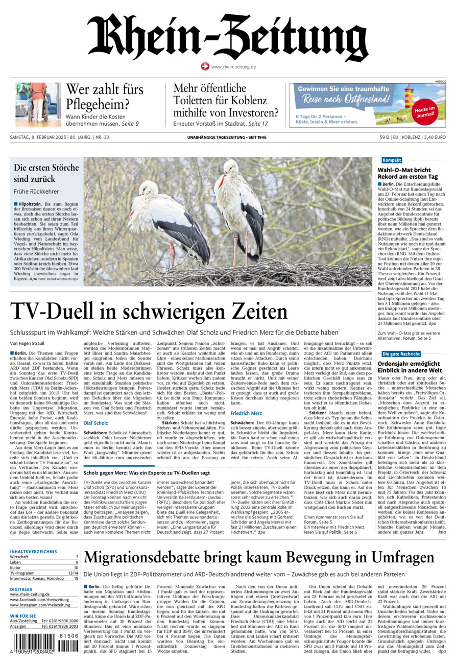 Rhein-Zeitung Koblenz & Region vom Samstag, 08.02.2025