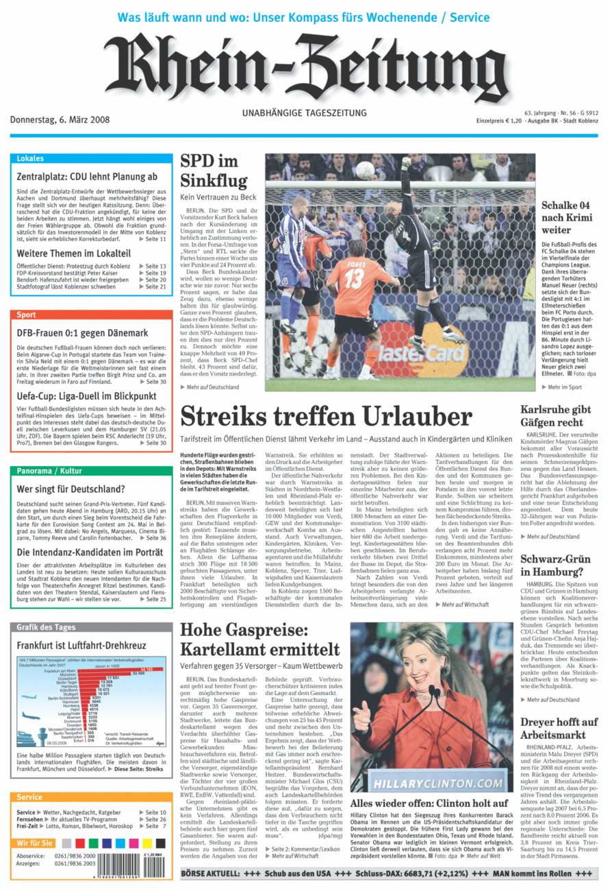 Rhein-Zeitung Koblenz & Region vom Donnerstag, 06.03.2008