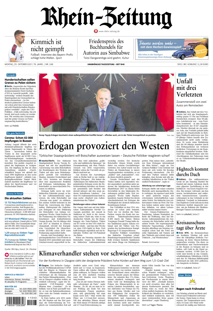 Rhein-Zeitung Koblenz & Region vom Montag, 25.10.2021