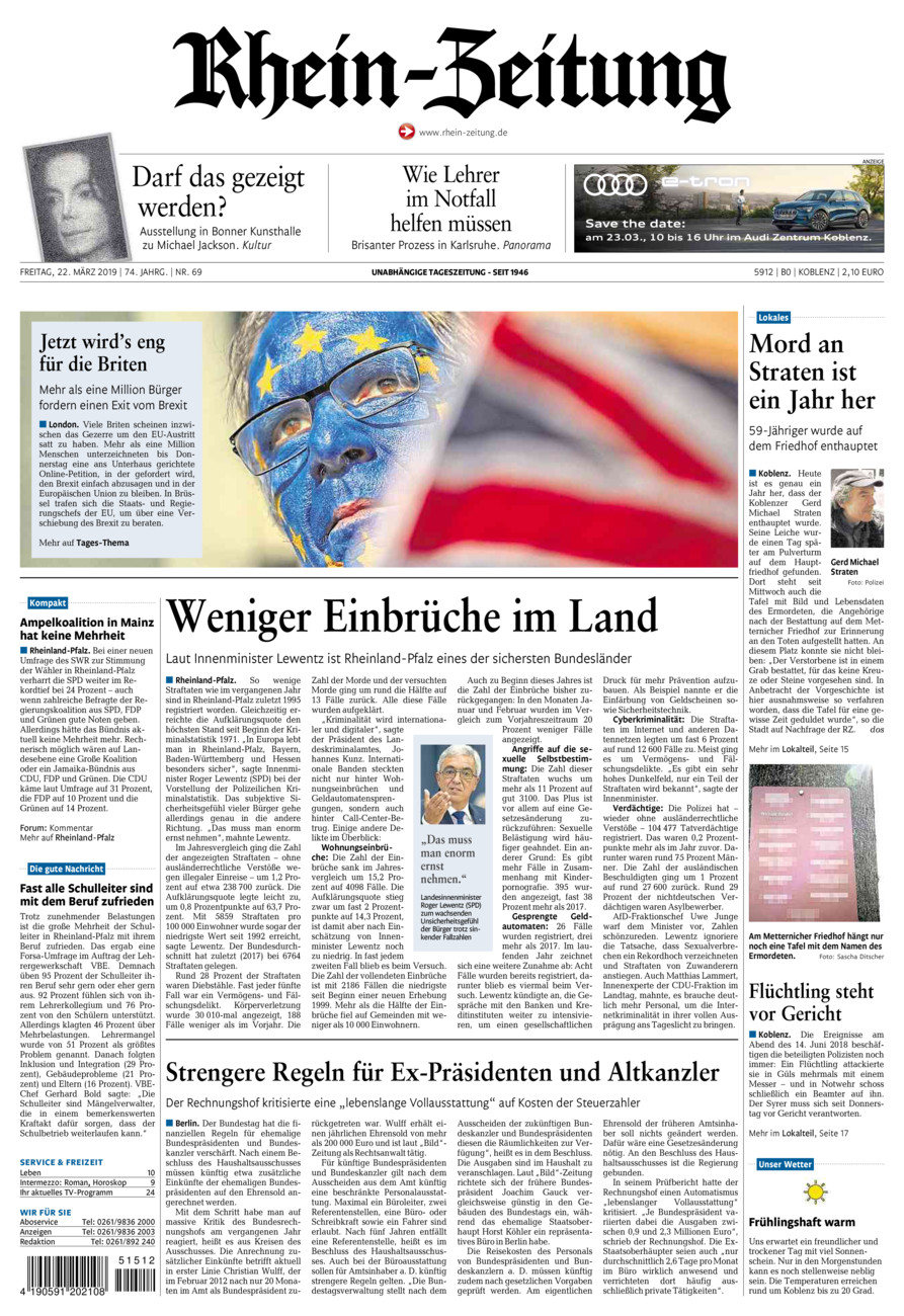 Rhein-Zeitung Koblenz & Region vom Freitag, 22.03.2019