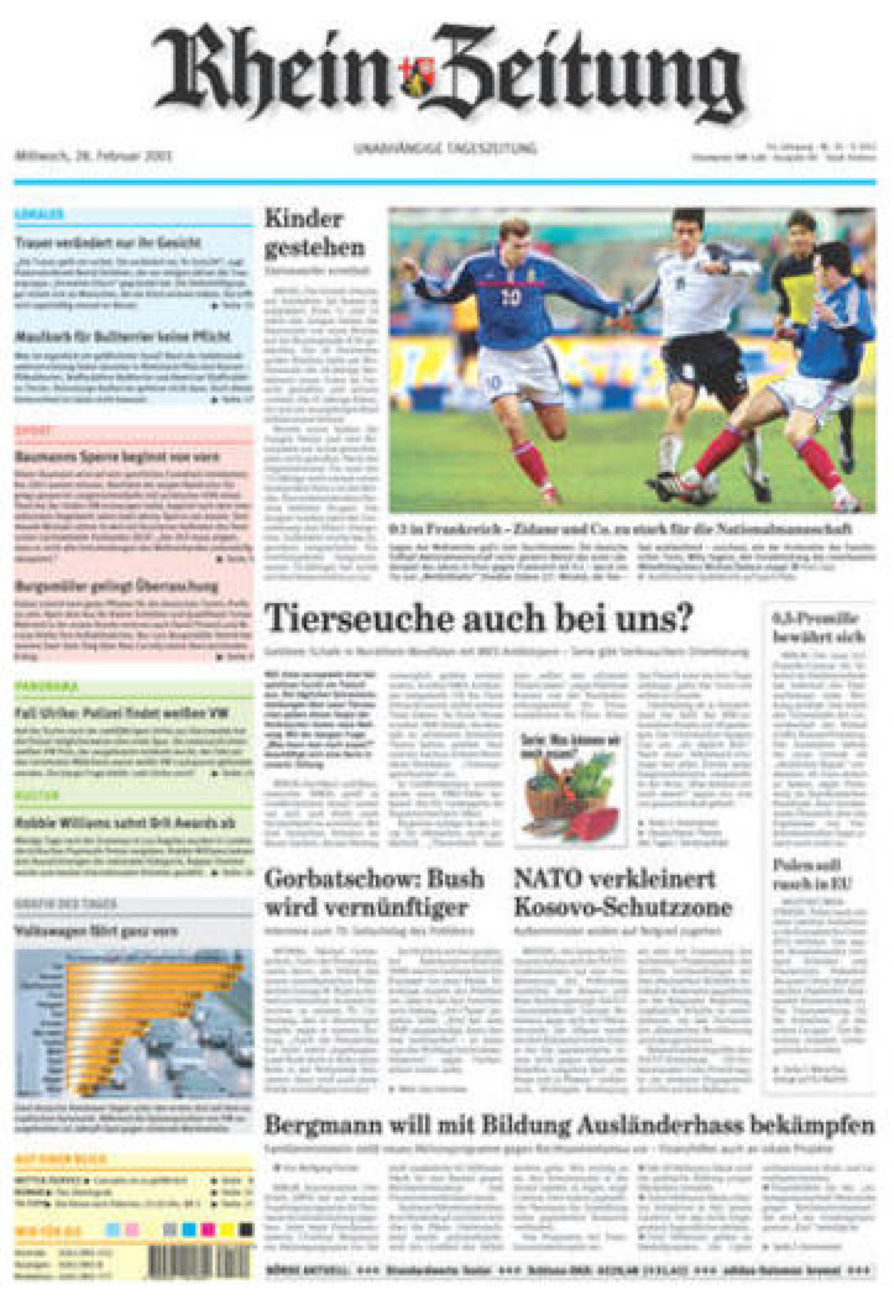 Rhein-Zeitung Koblenz & Region vom Mittwoch, 28.02.2001