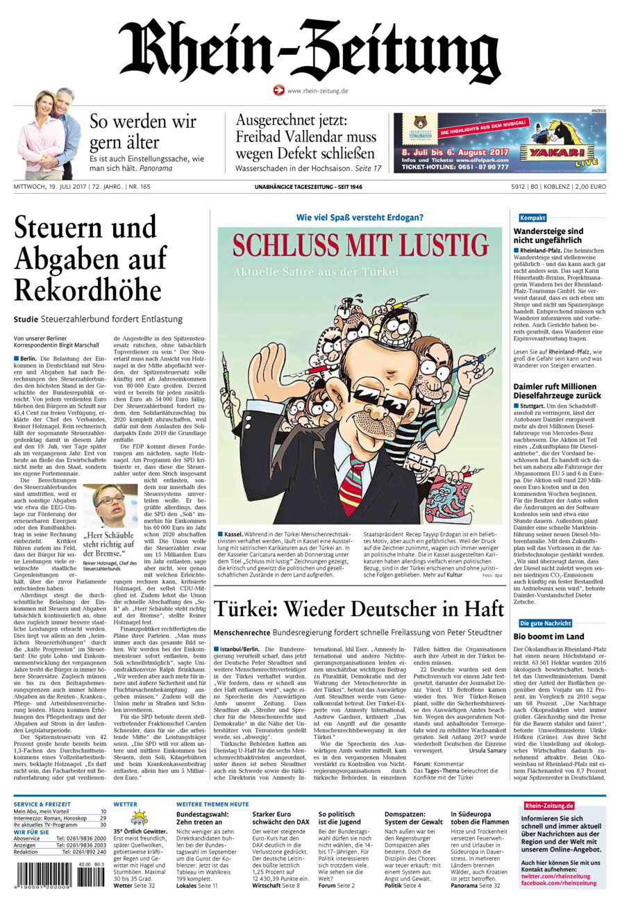 Rhein-Zeitung Koblenz & Region vom Mittwoch, 19.07.2017