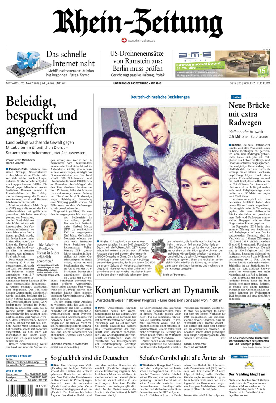 Rhein-Zeitung Koblenz & Region vom Mittwoch, 20.03.2019