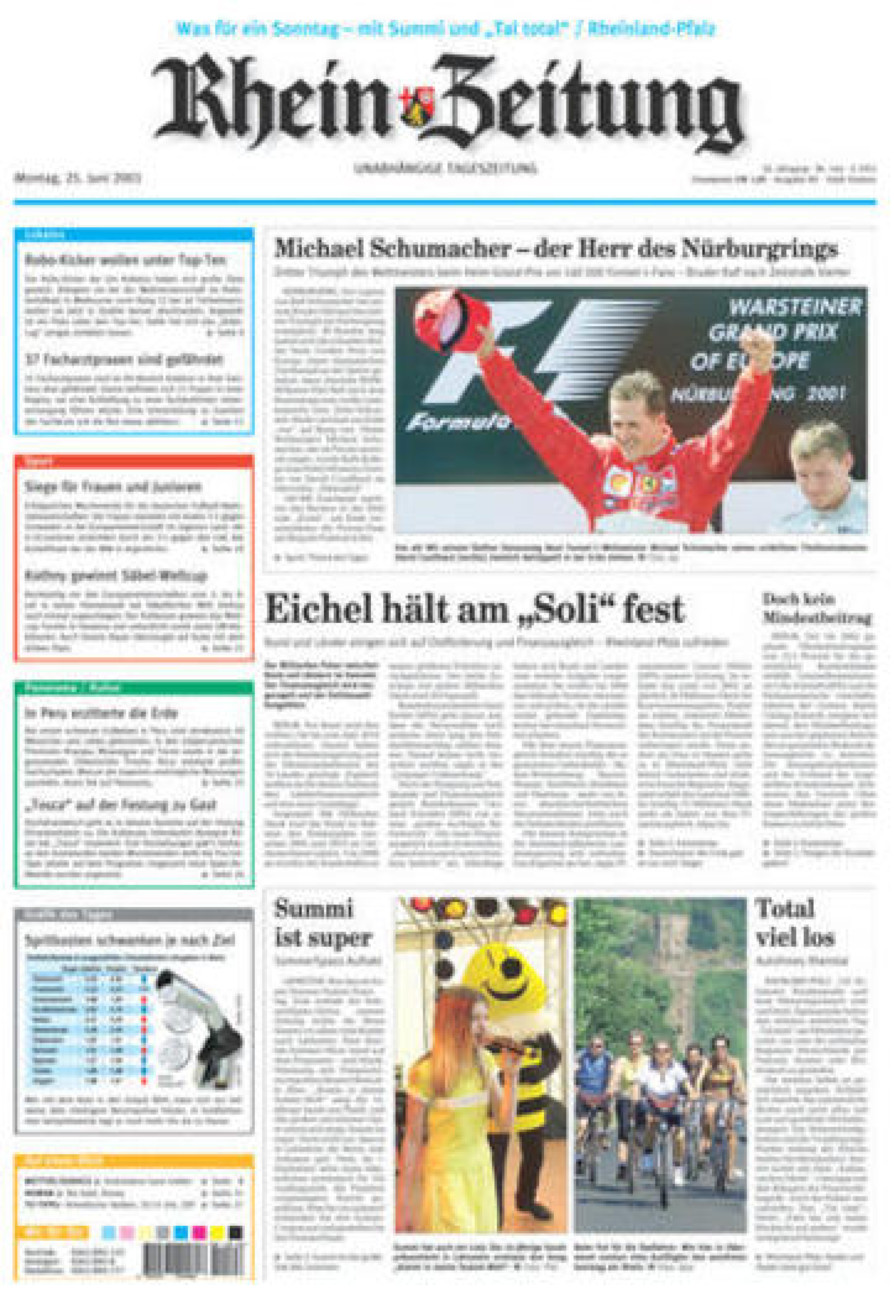 Rhein-Zeitung Koblenz & Region vom Montag, 25.06.2001