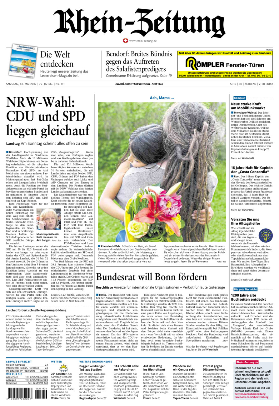 Rhein-Zeitung Koblenz & Region vom Samstag, 13.05.2017