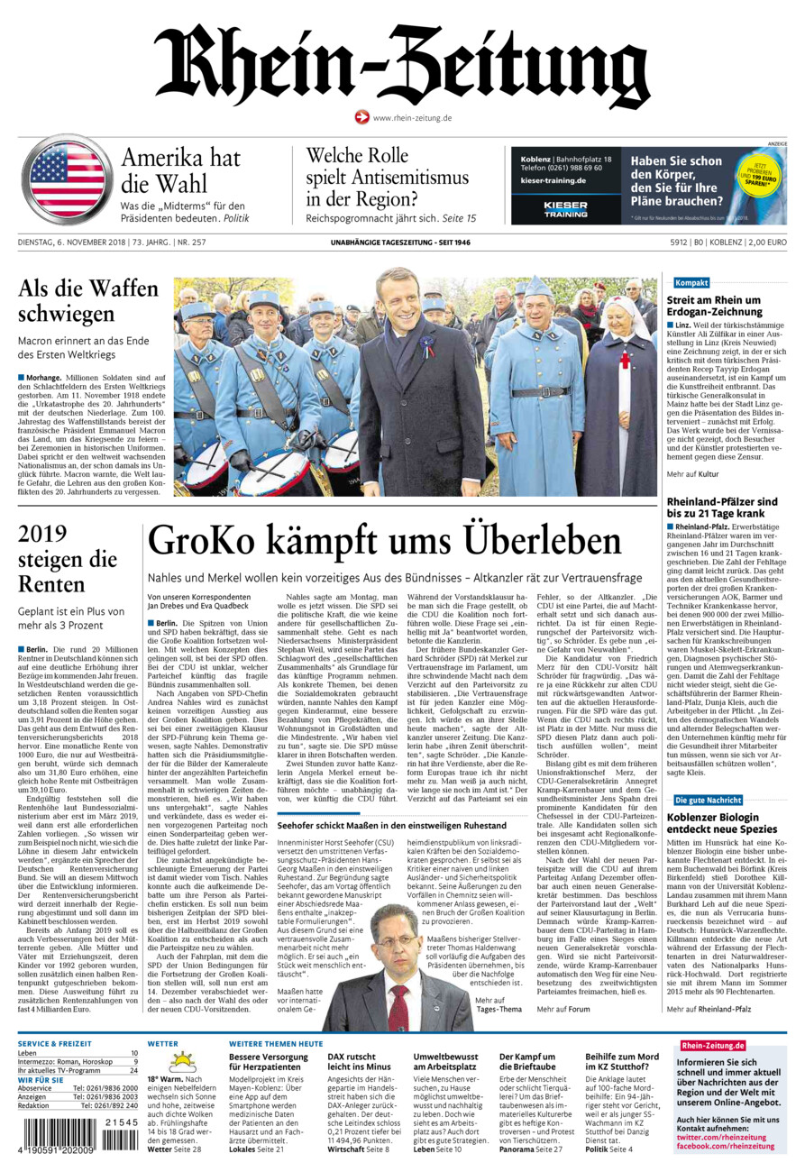 Rhein-Zeitung Koblenz & Region vom Dienstag, 06.11.2018