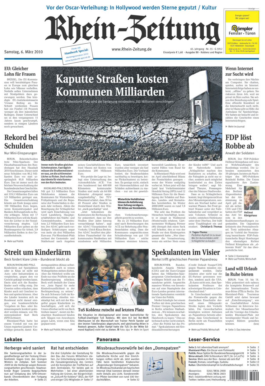 Rhein-Zeitung Koblenz & Region vom Samstag, 06.03.2010