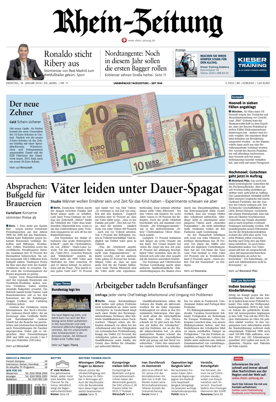 Rhein-Zeitung Koblenz & Region vom Dienstag, 14.01.2014