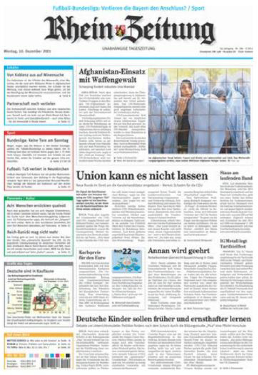 Rhein-Zeitung Koblenz & Region vom Montag, 10.12.2001