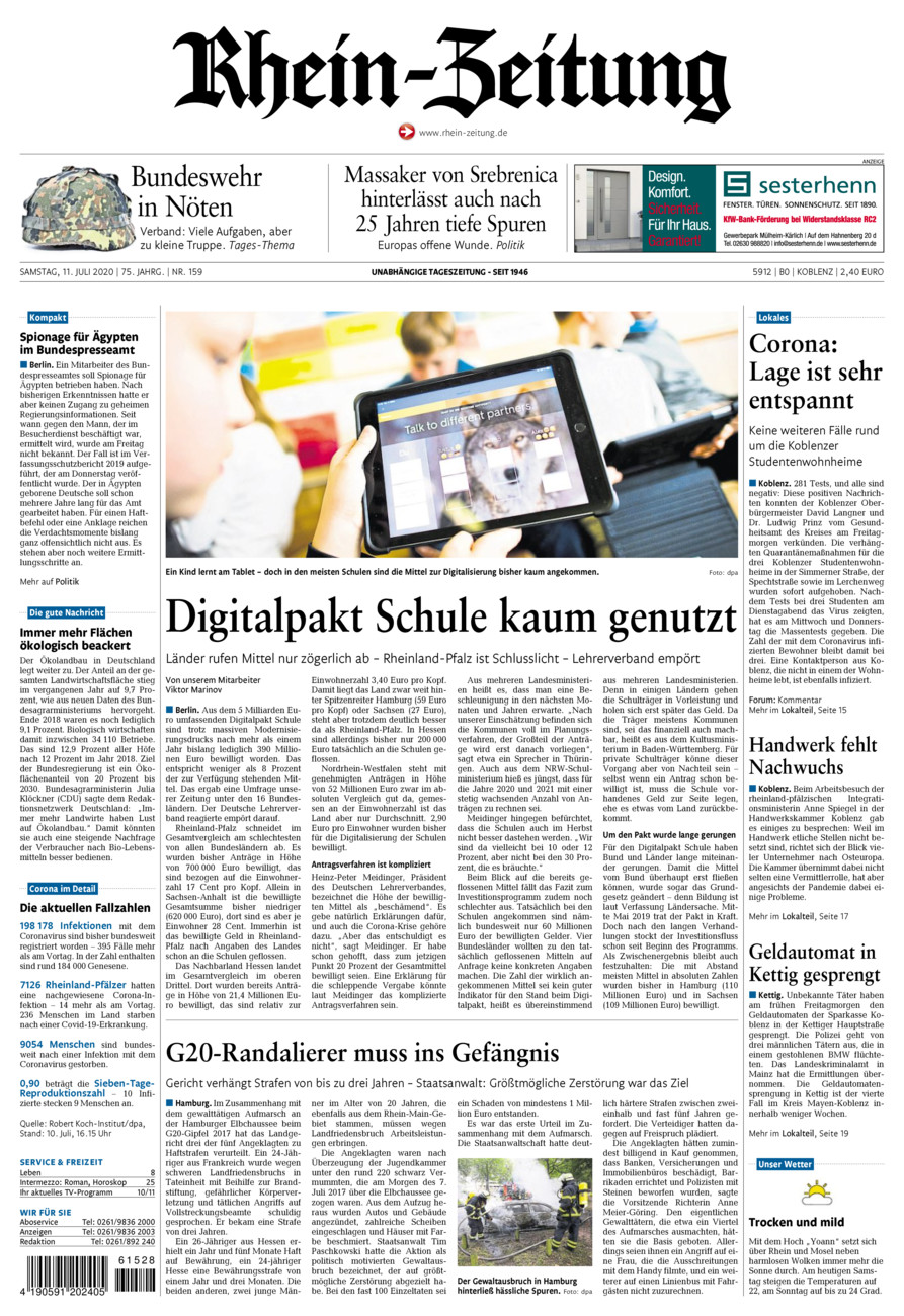 Rhein-Zeitung Koblenz & Region vom Samstag, 11.07.2020