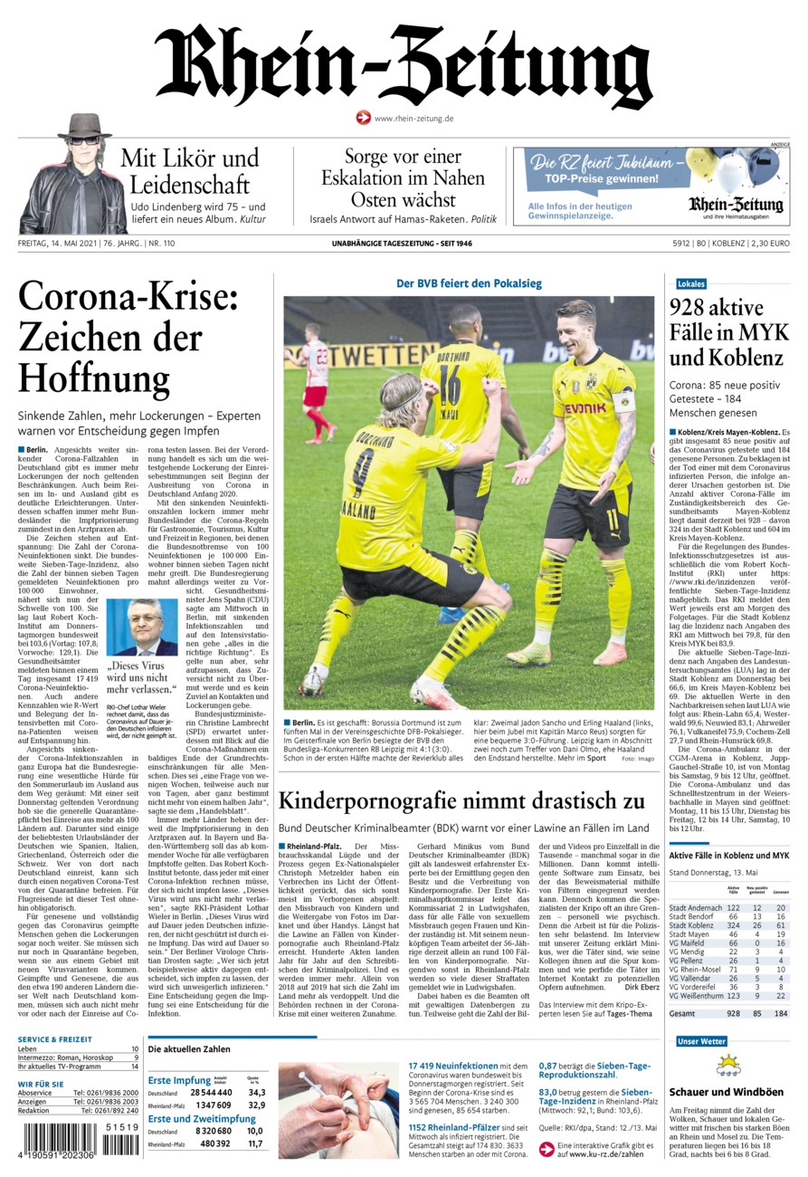 Rhein-Zeitung Koblenz & Region vom Freitag, 14.05.2021