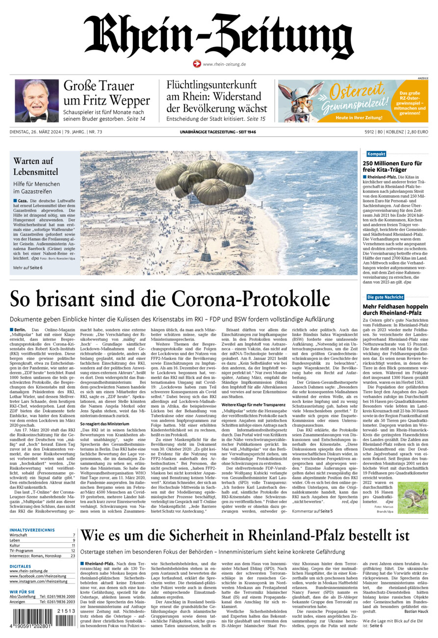 Rhein-Zeitung Koblenz & Region vom Dienstag, 26.03.2024