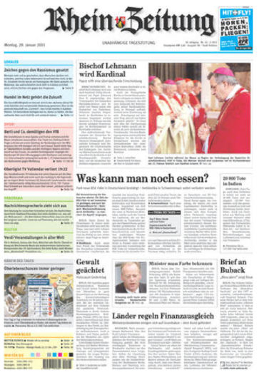 Rhein-Zeitung Koblenz & Region vom Montag, 29.01.2001