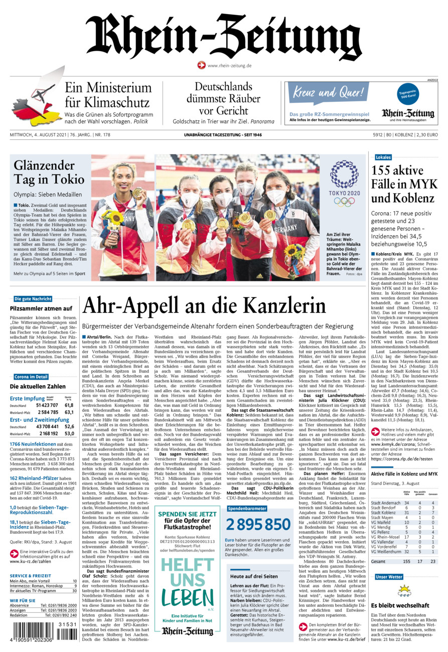 Rhein-Zeitung Koblenz & Region vom Mittwoch, 04.08.2021