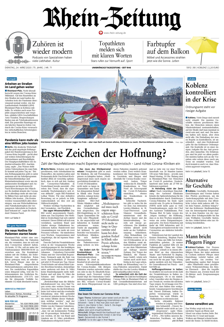 Rhein-Zeitung Koblenz & Region vom Dienstag, 24.03.2020