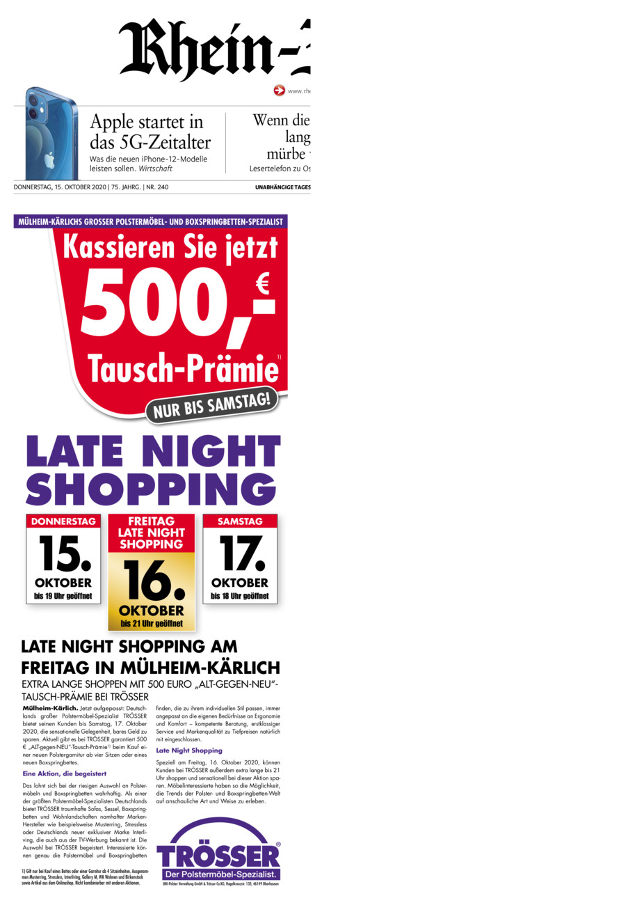 Rhein-Zeitung Koblenz & Region vom Donnerstag, 15.10.2020
