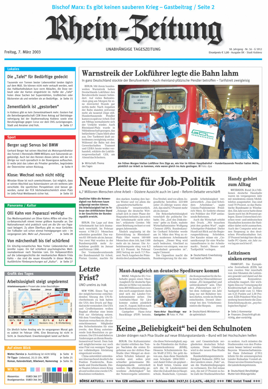 Rhein-Zeitung Koblenz & Region vom Freitag, 07.03.2003