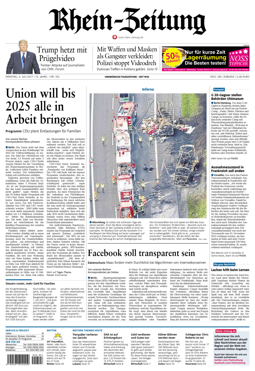 Rhein-Zeitung Koblenz & Region vom Dienstag, 04.07.2017