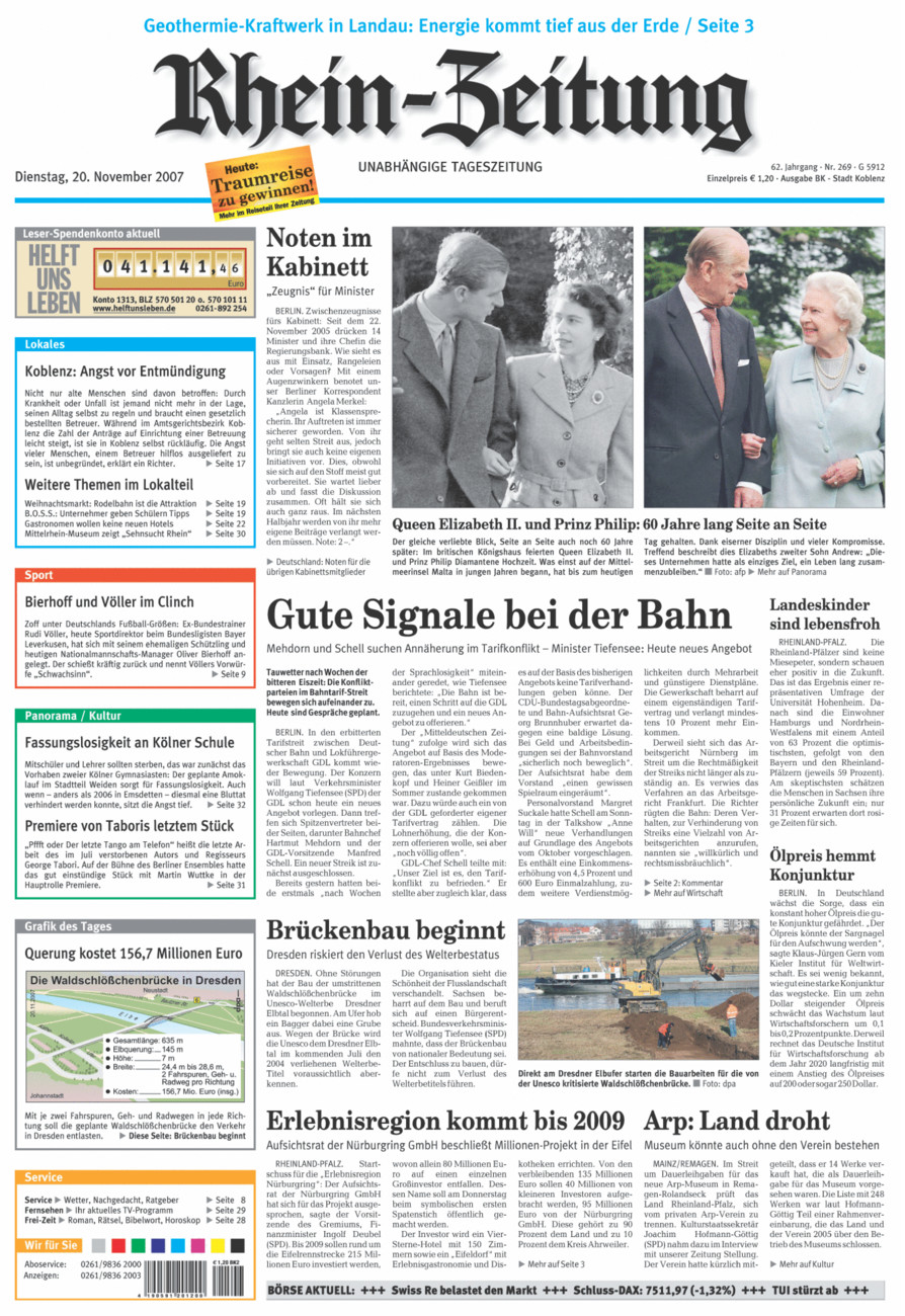 Rhein-Zeitung Koblenz & Region vom Dienstag, 20.11.2007
