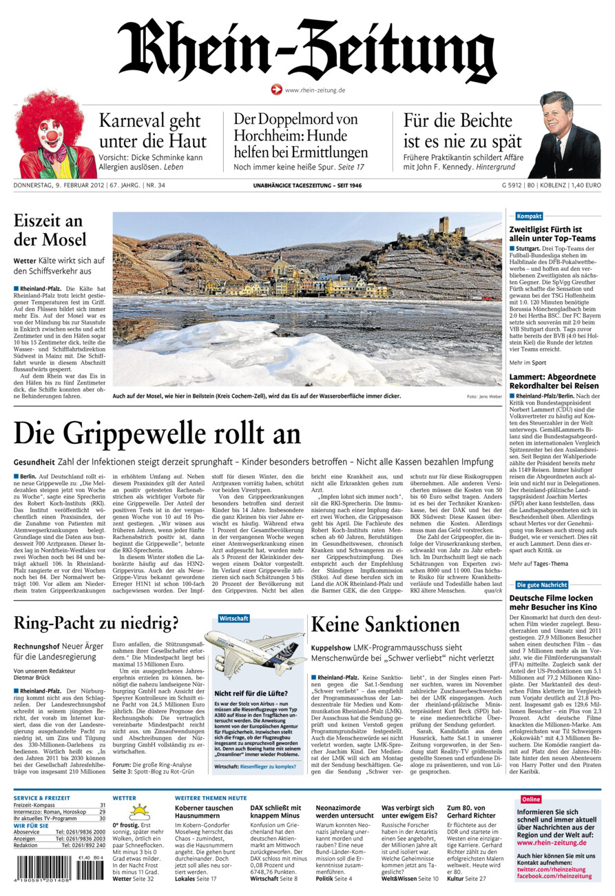 Rhein-Zeitung Koblenz & Region vom Donnerstag, 09.02.2012