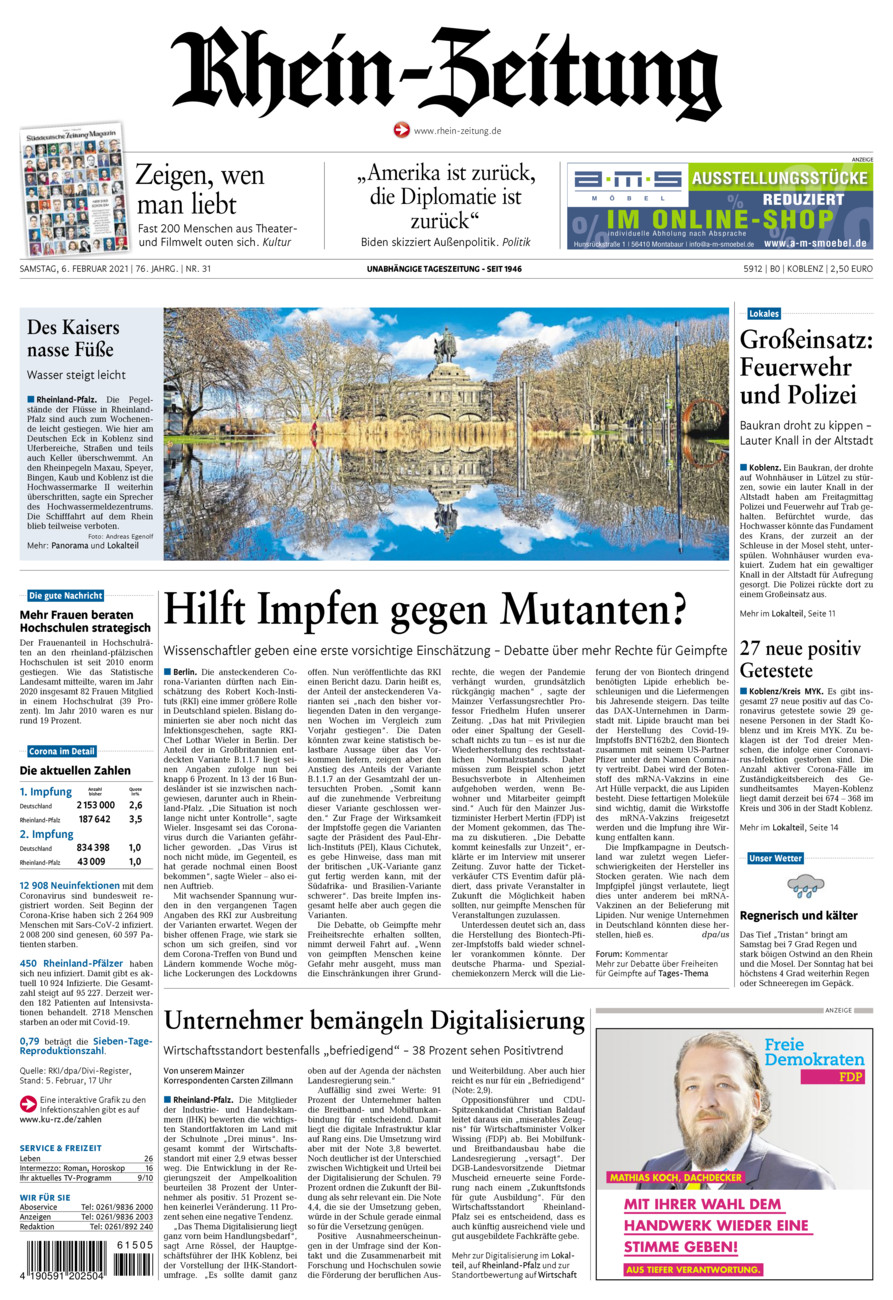 Rhein-Zeitung Koblenz & Region vom Samstag, 06.02.2021