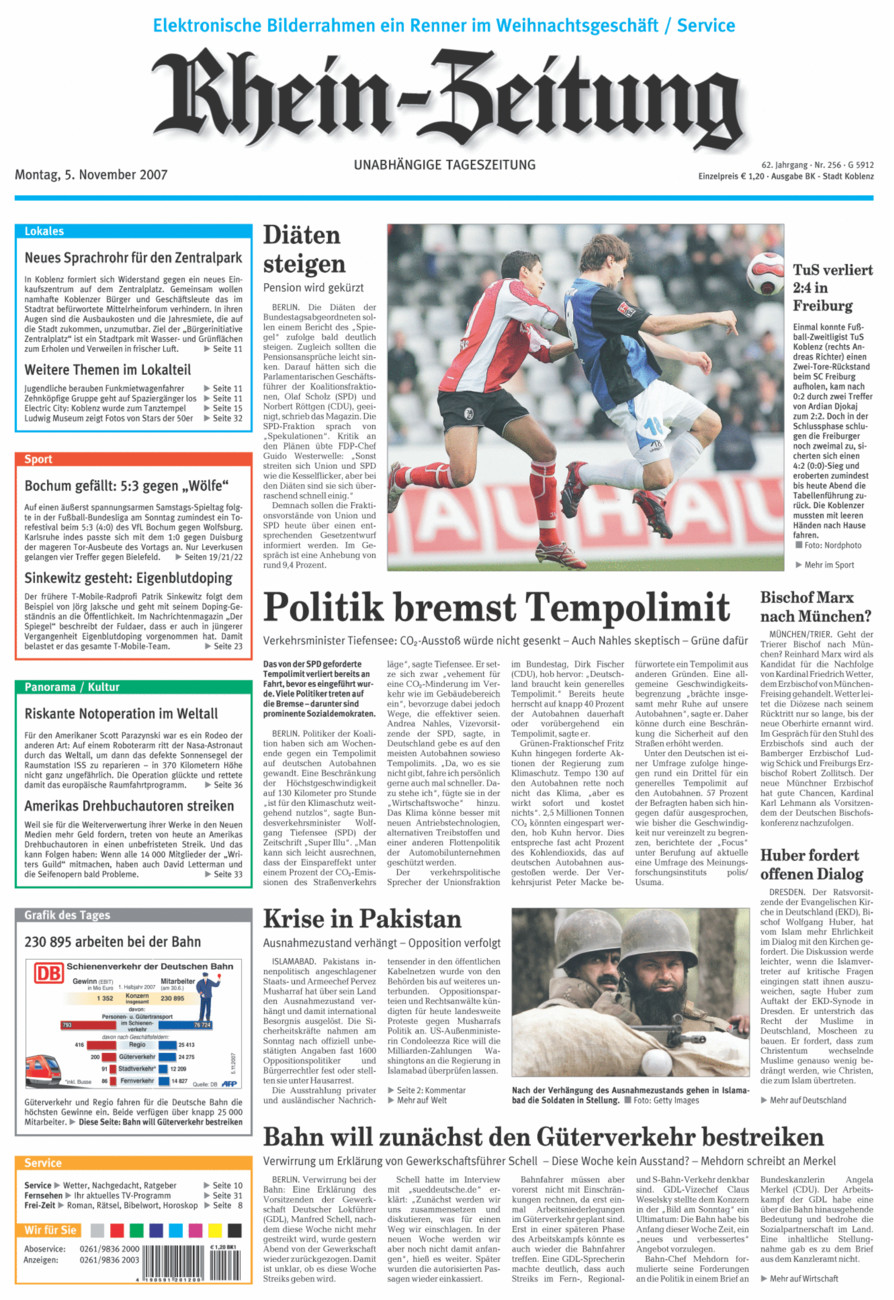 Rhein-Zeitung Koblenz & Region vom Montag, 05.11.2007
