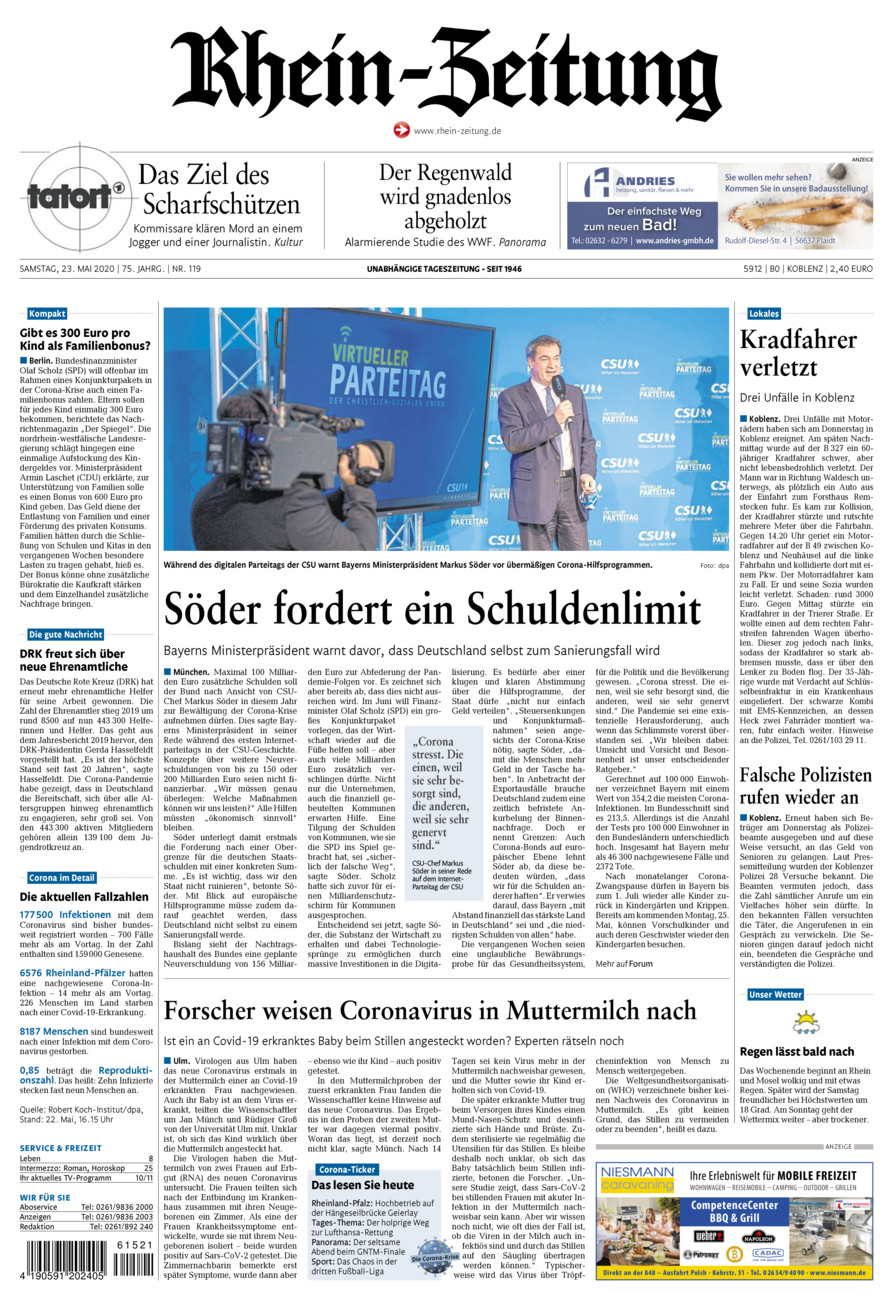 Rhein-Zeitung Koblenz & Region vom Samstag, 23.05.2020