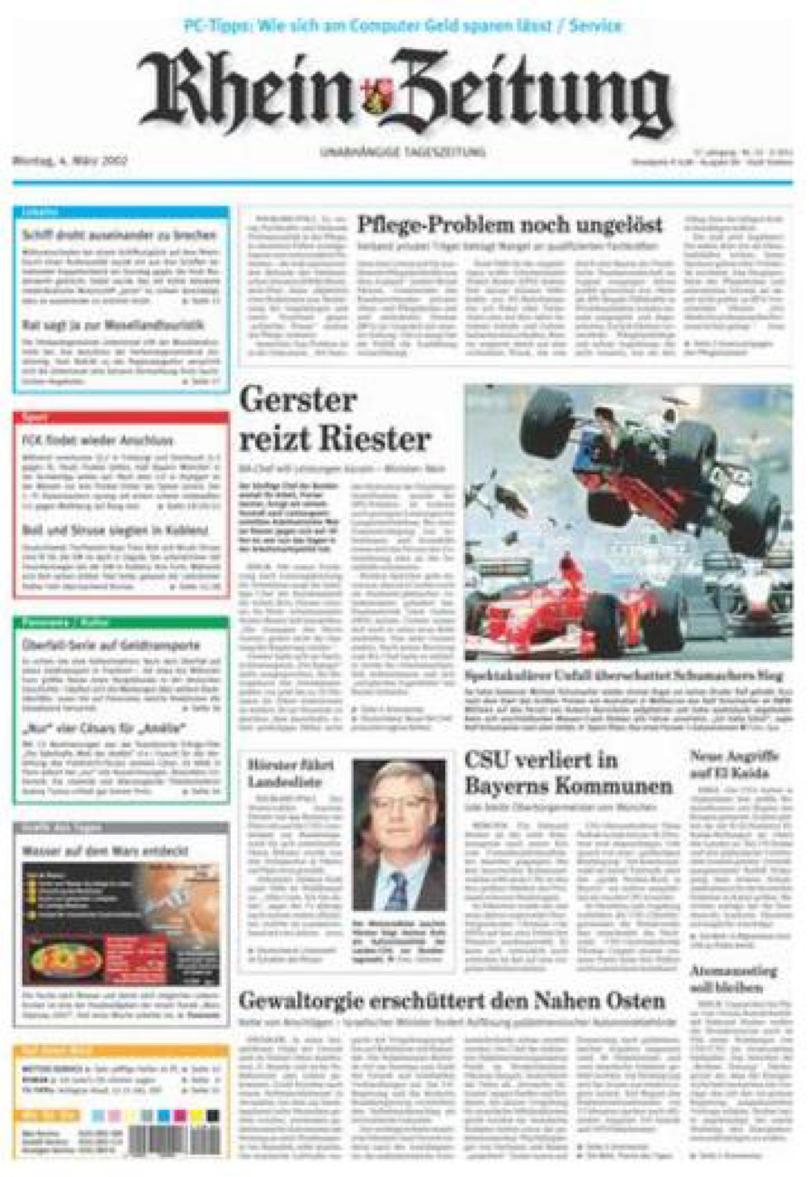 Rhein-Zeitung Koblenz & Region vom Montag, 04.03.2002