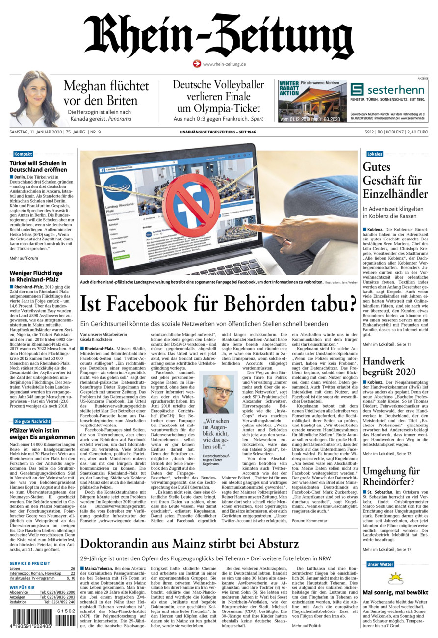 Rhein-Zeitung Koblenz & Region vom Samstag, 11.01.2020
