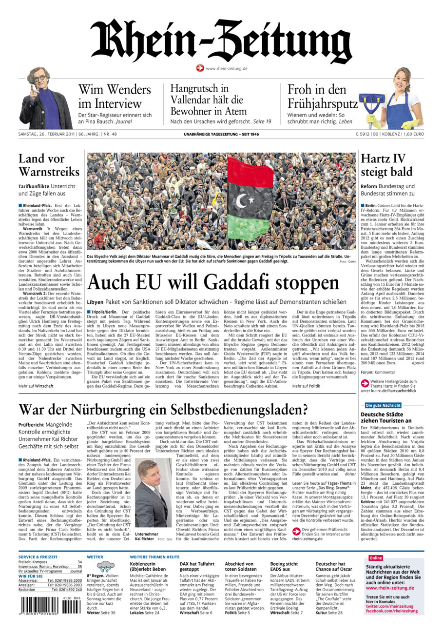 Rhein-Zeitung Koblenz & Region vom Samstag, 26.02.2011