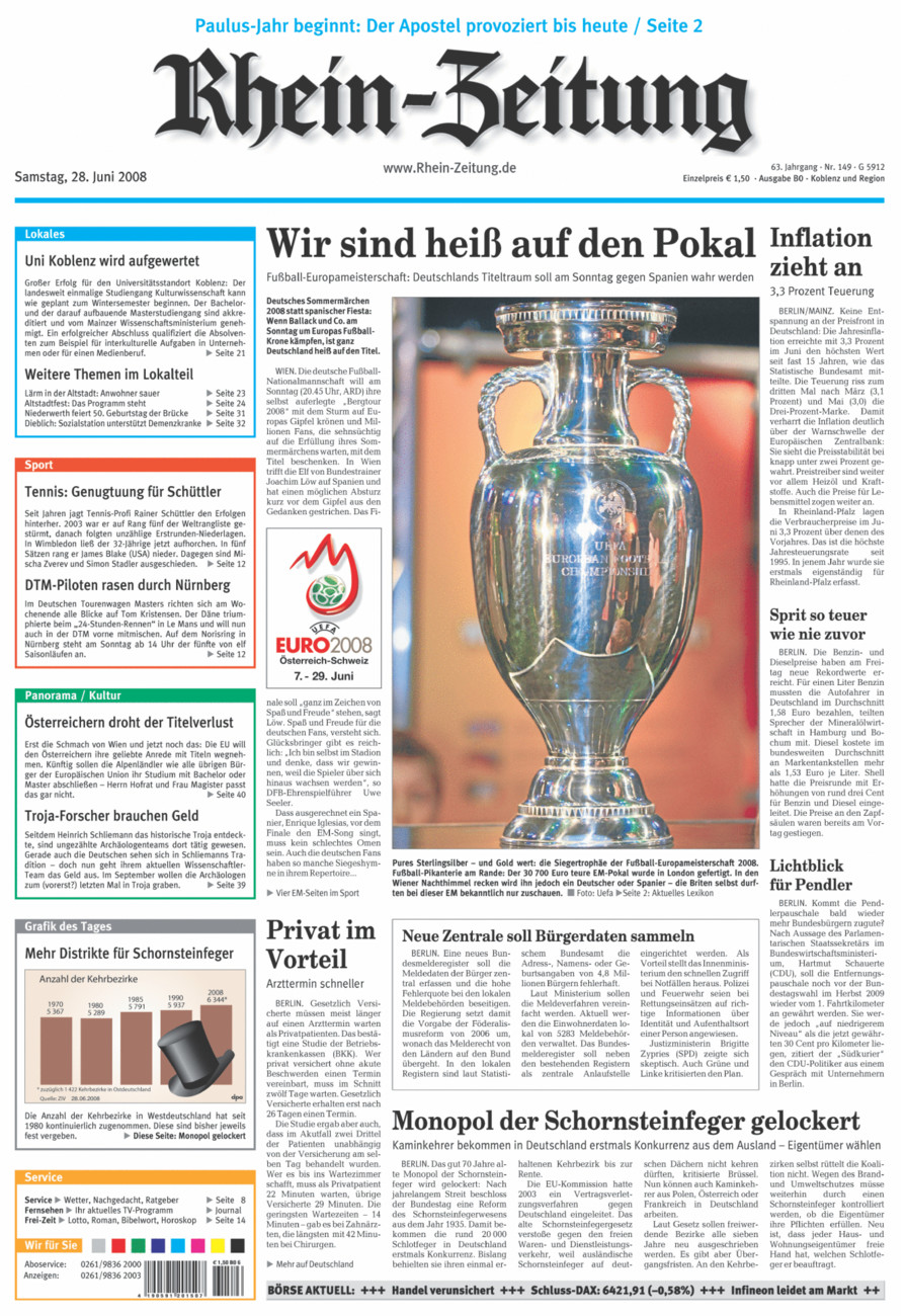 Rhein-Zeitung Koblenz & Region vom Samstag, 28.06.2008