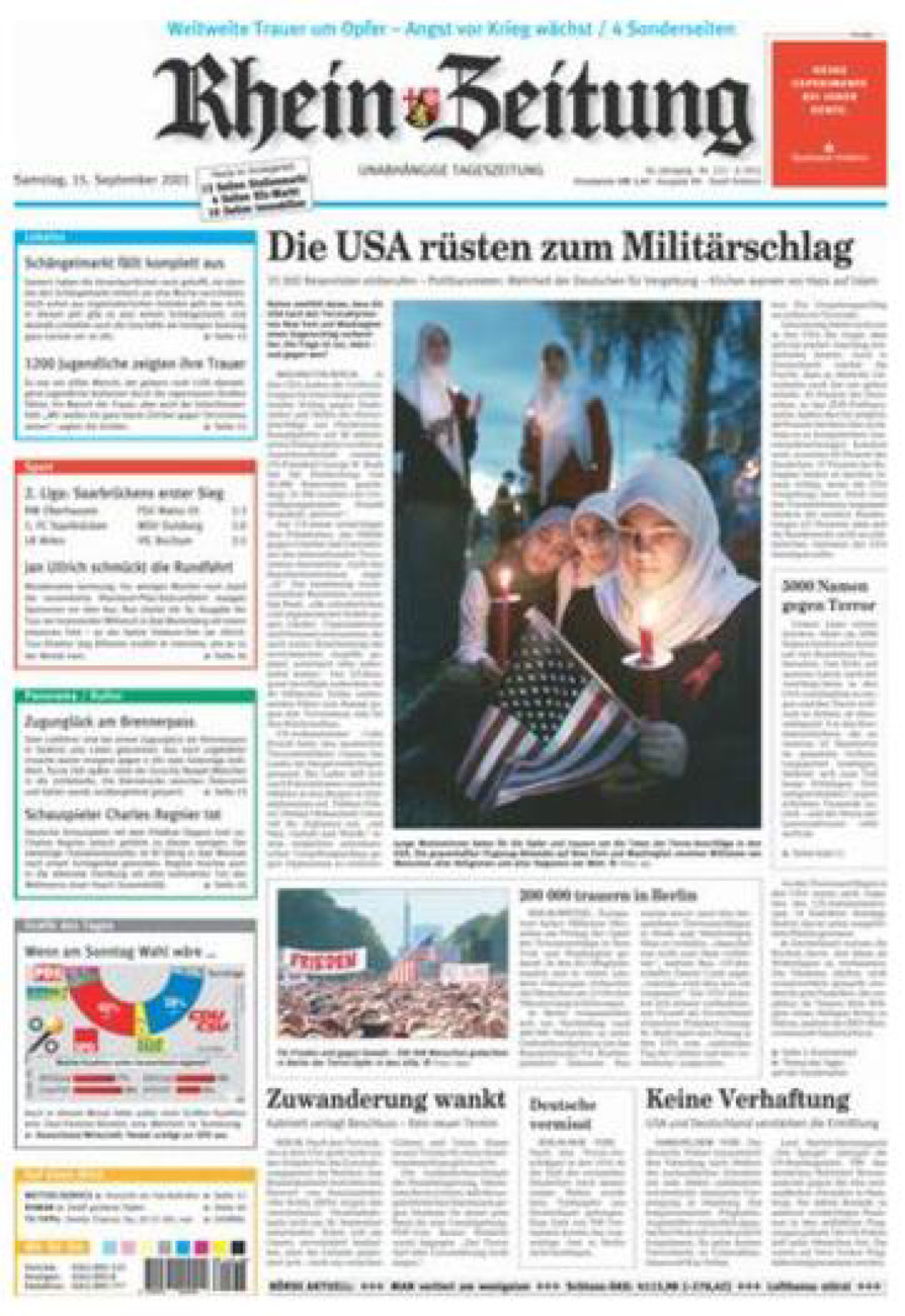Rhein-Zeitung Koblenz & Region vom Samstag, 15.09.2001