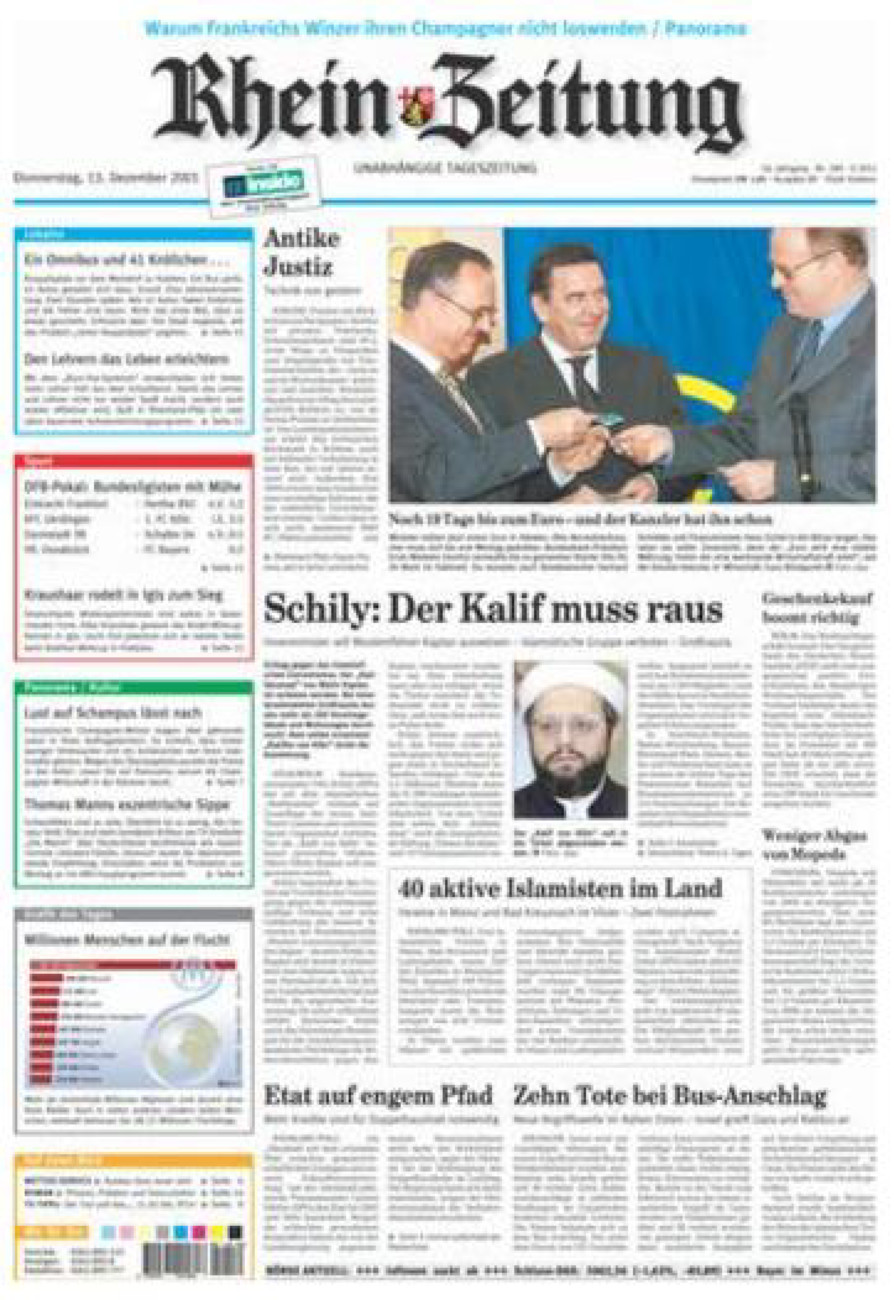 Rhein-Zeitung Koblenz & Region vom Donnerstag, 13.12.2001