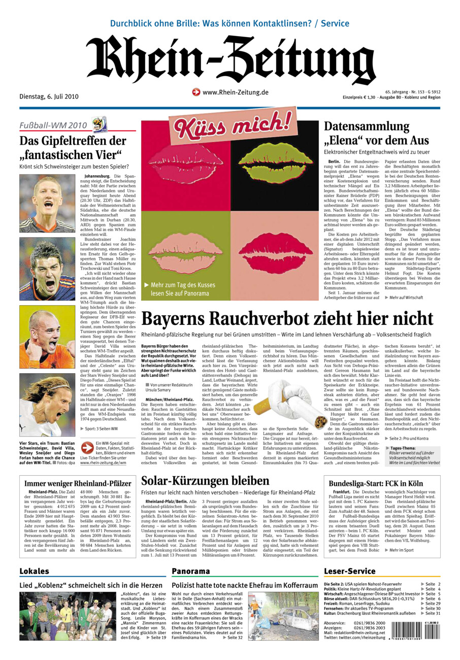 Rhein-Zeitung Koblenz & Region vom Dienstag, 06.07.2010