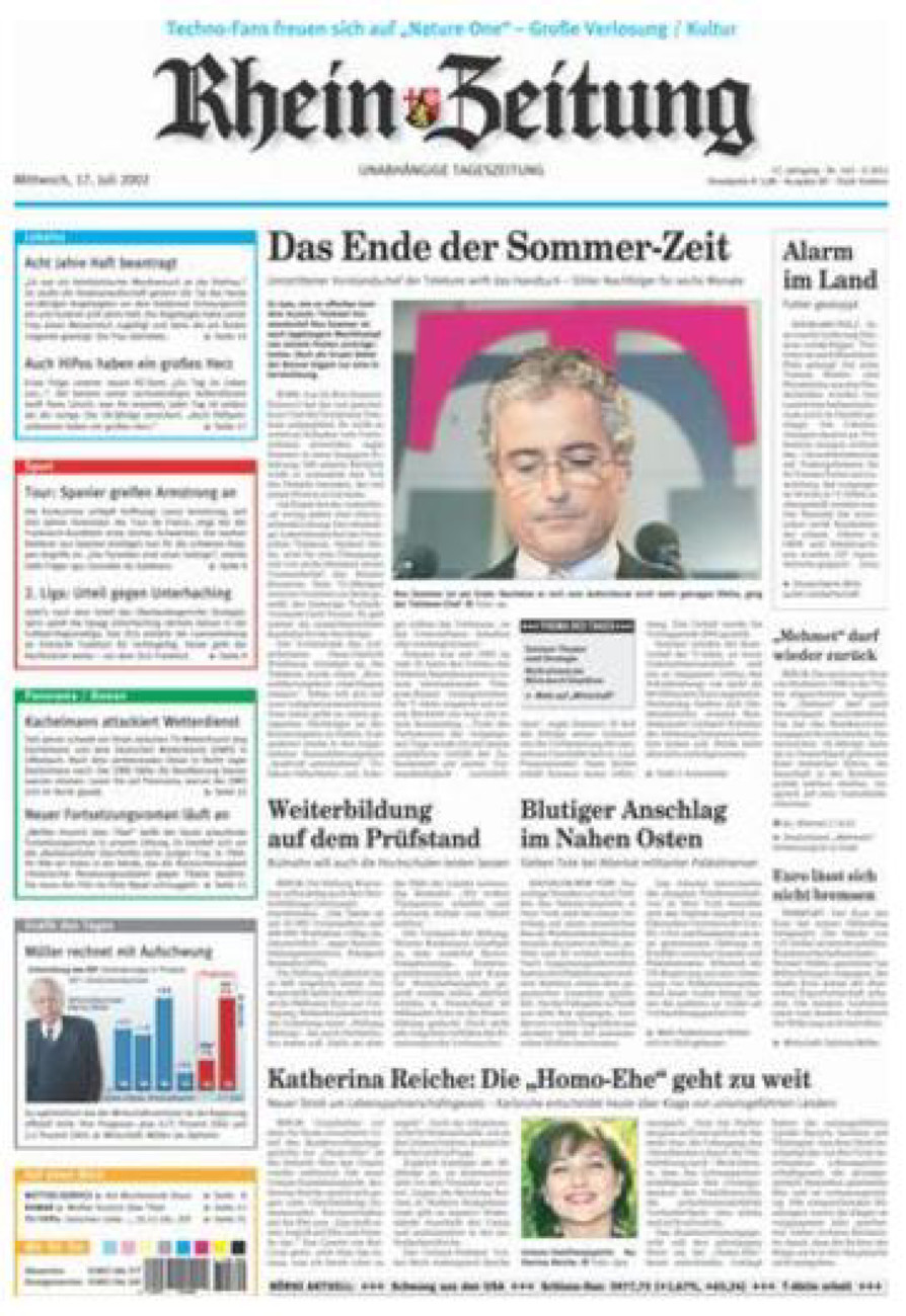 Rhein-Zeitung Koblenz & Region vom Mittwoch, 17.07.2002