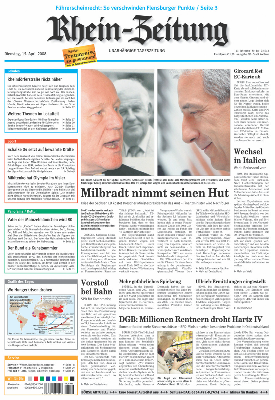 Rhein-Zeitung Koblenz & Region vom Dienstag, 15.04.2008