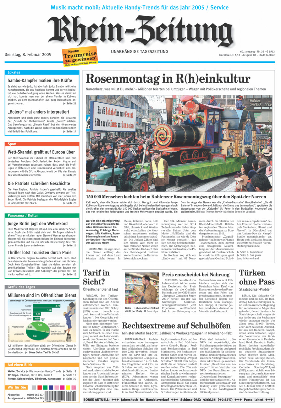 Rhein-Zeitung Koblenz & Region vom Dienstag, 08.02.2005