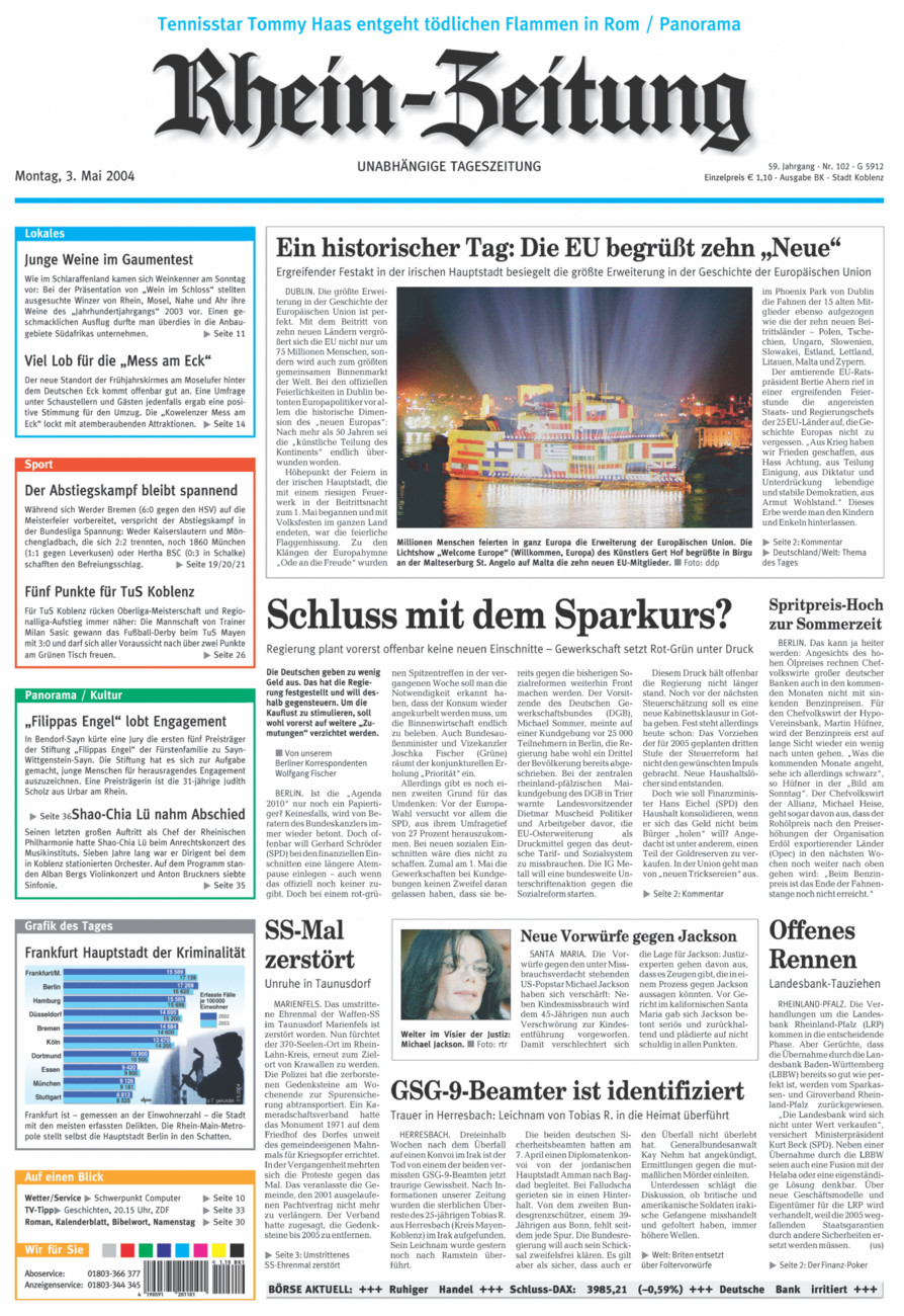 Rhein-Zeitung Koblenz & Region vom Montag, 03.05.2004