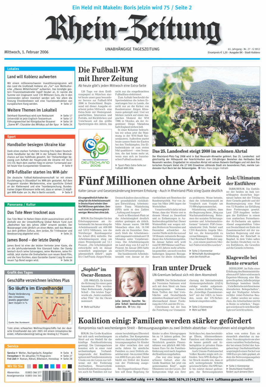 Rhein-Zeitung Koblenz & Region vom Mittwoch, 01.02.2006