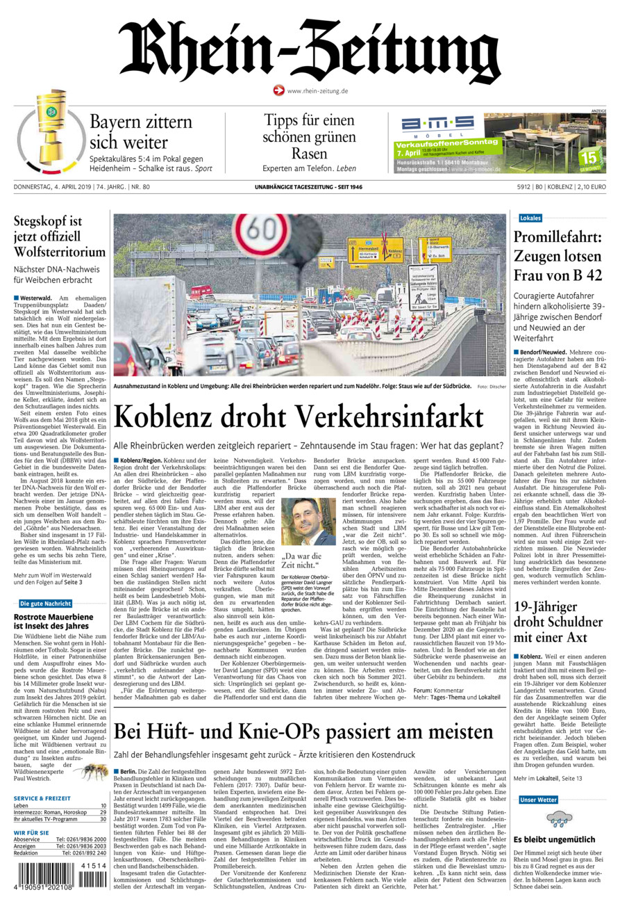 Rhein-Zeitung Koblenz & Region vom Donnerstag, 04.04.2019