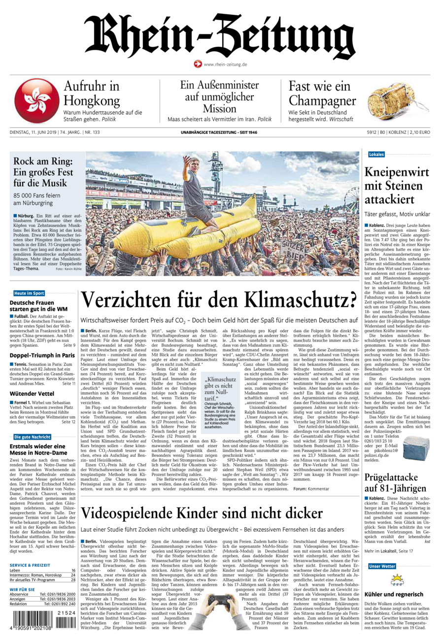 Rhein-Zeitung Koblenz & Region vom Dienstag, 11.06.2019
